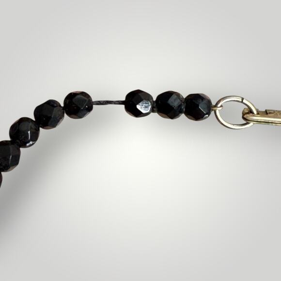 Hobe Faceted Black Glass Beaded Necklace 1970-s 22 inch - Picture 5 of 6
